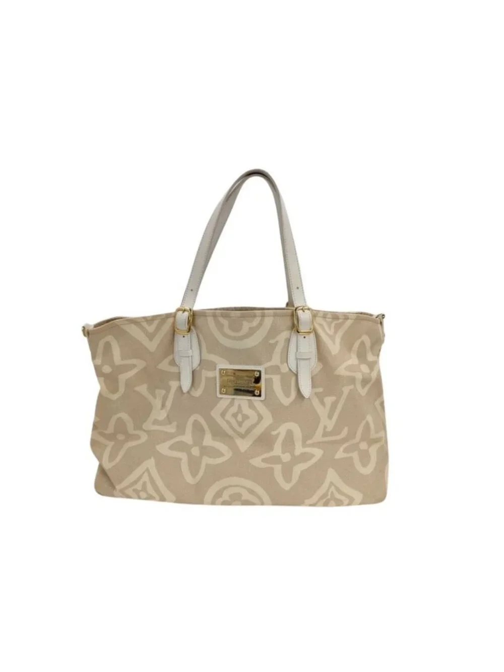 Louis Vuitton Tote Cruise Line Taisienne PM Sable Leather Canvas Gold